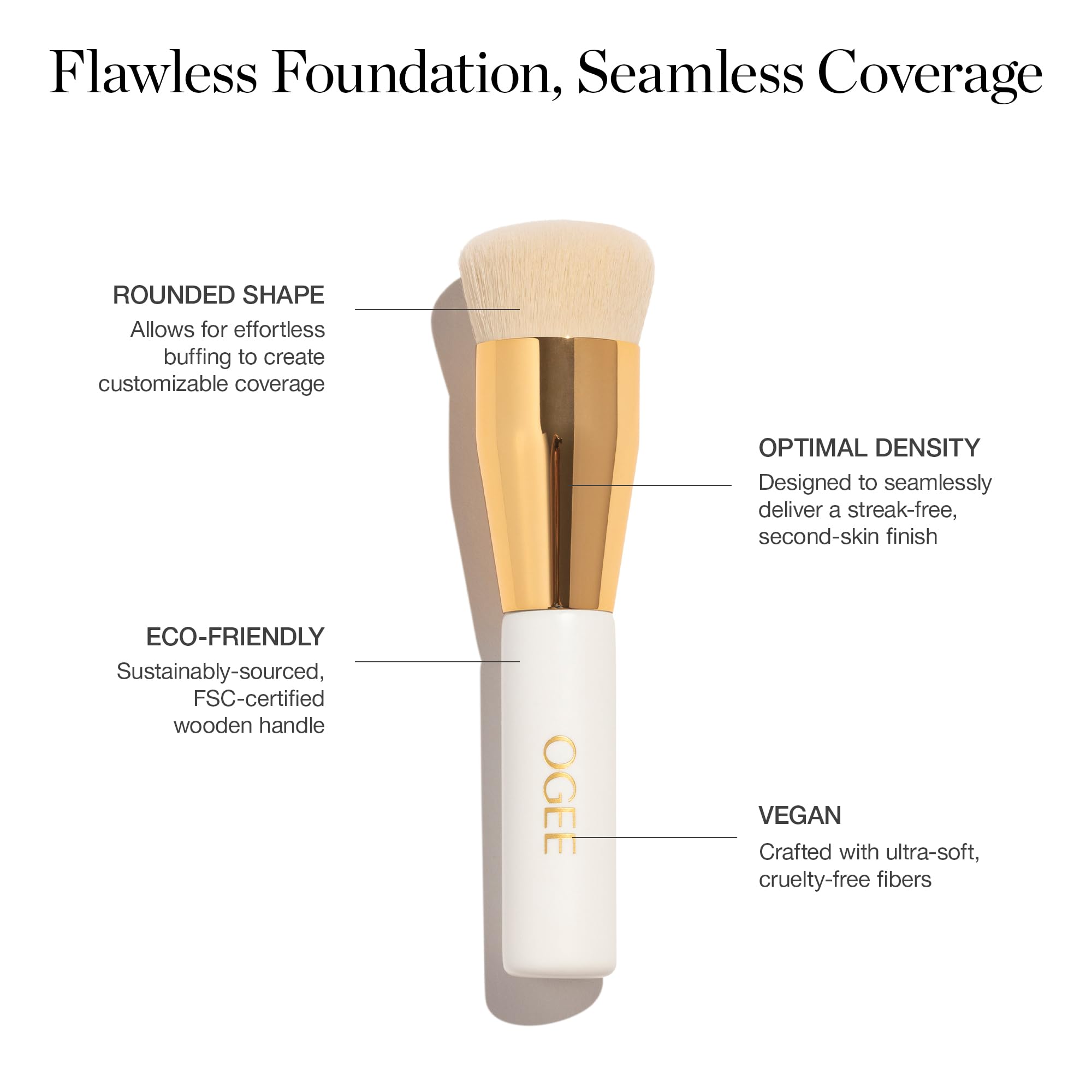 Ogee Precision Brush with a fine tip for concealer and precise eye work.