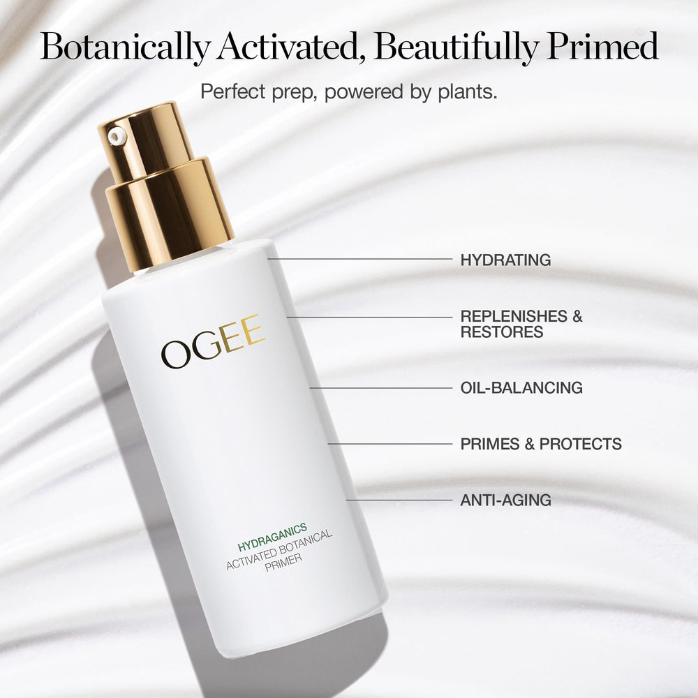 Ogee primer jar close-up highlights whipped texture and lightweight feel on the skin.