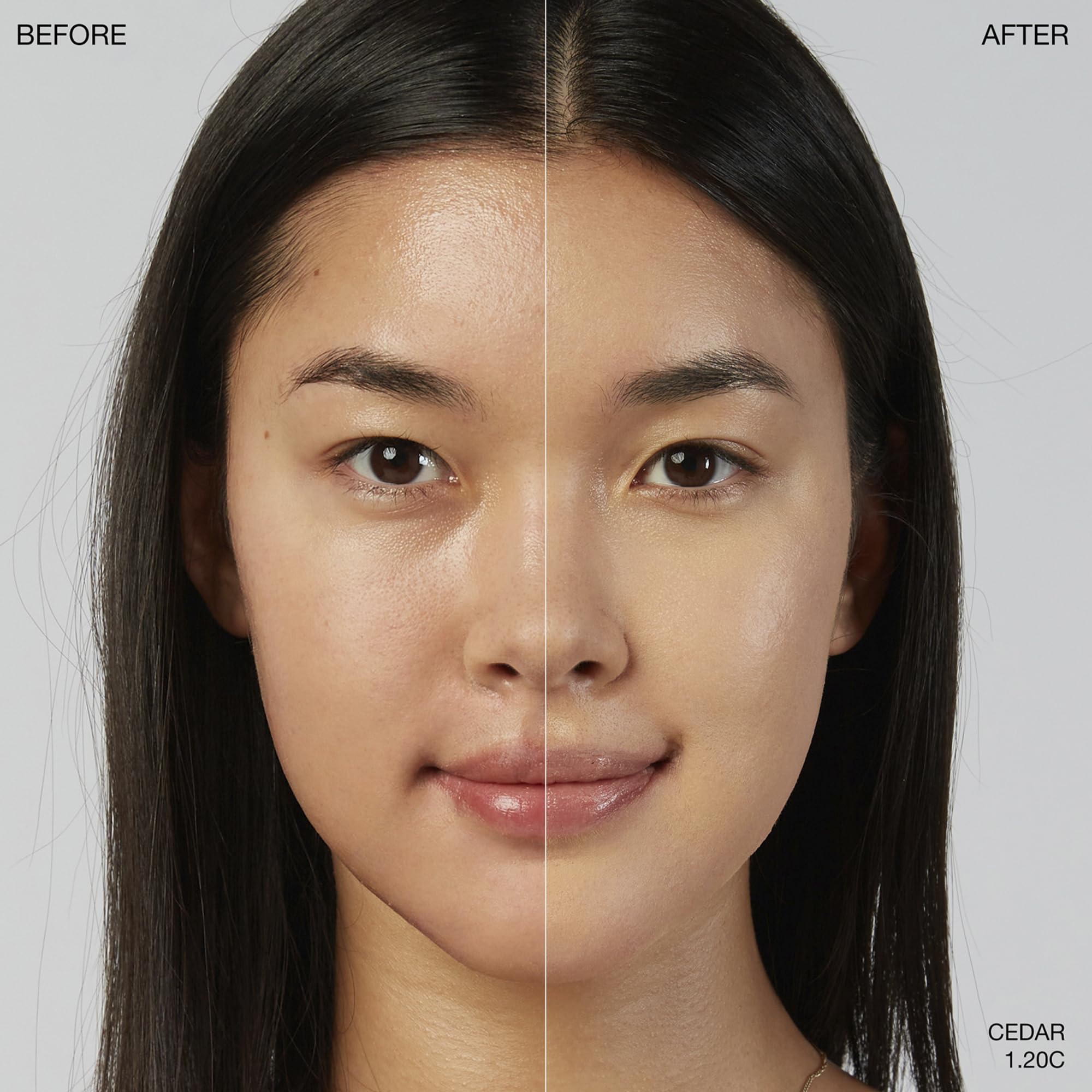 Ogee Cedar foundation swatch highlights pink-beige undertones for fair skin.