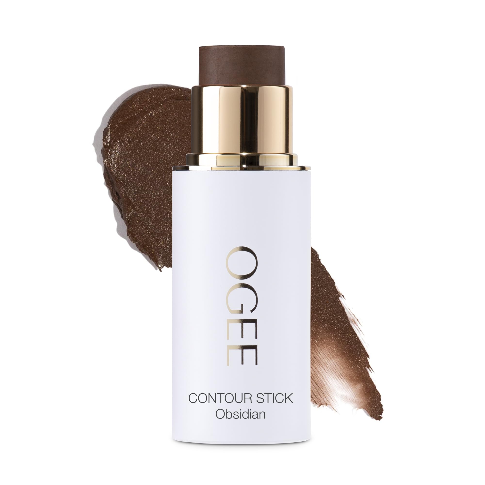 Ogee Sculpted Face Stick Obsidian swatch for natural bronze contour