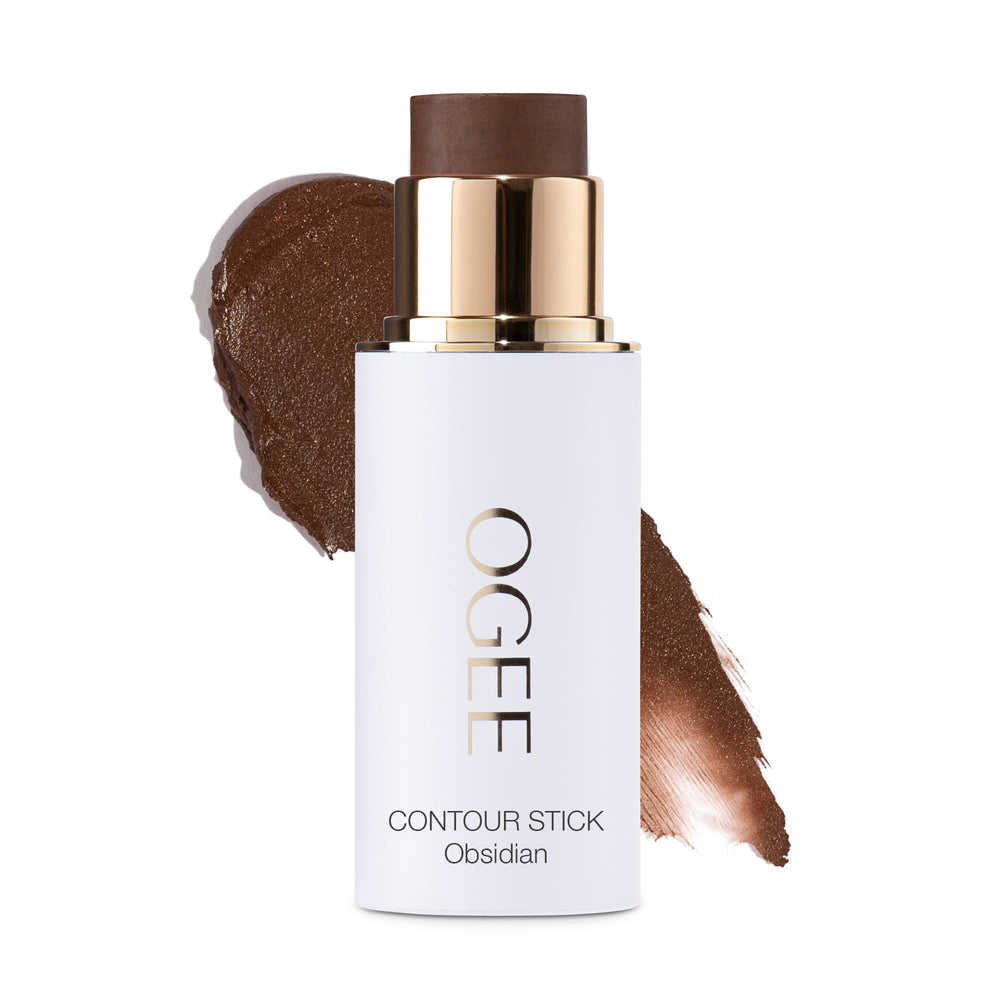 Ogee Sculpted Face Stick Obsidian swatch for natural bronze contour
