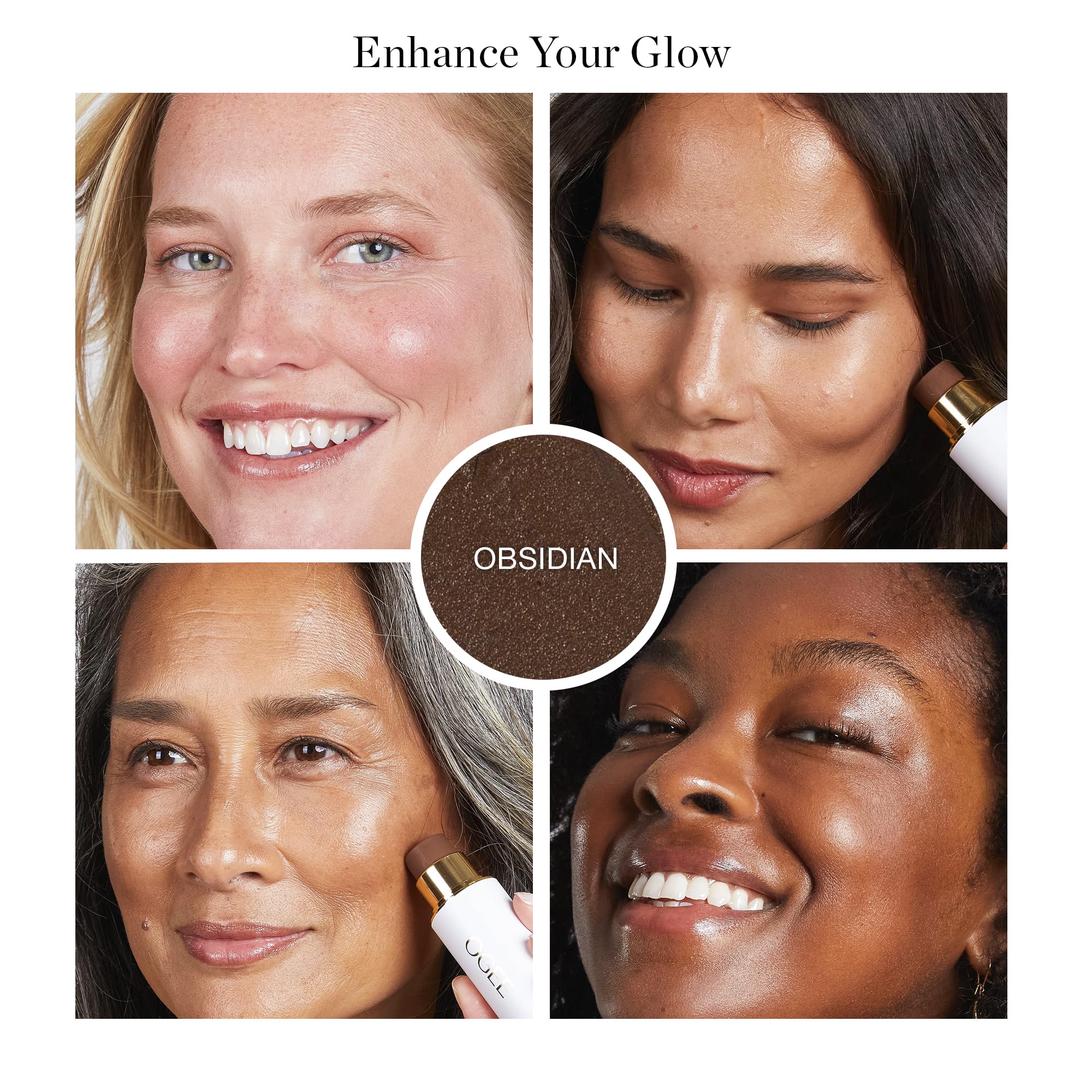 Ogee Sculpted Face Stick Obsidian twist-up cap for quick contour on the go