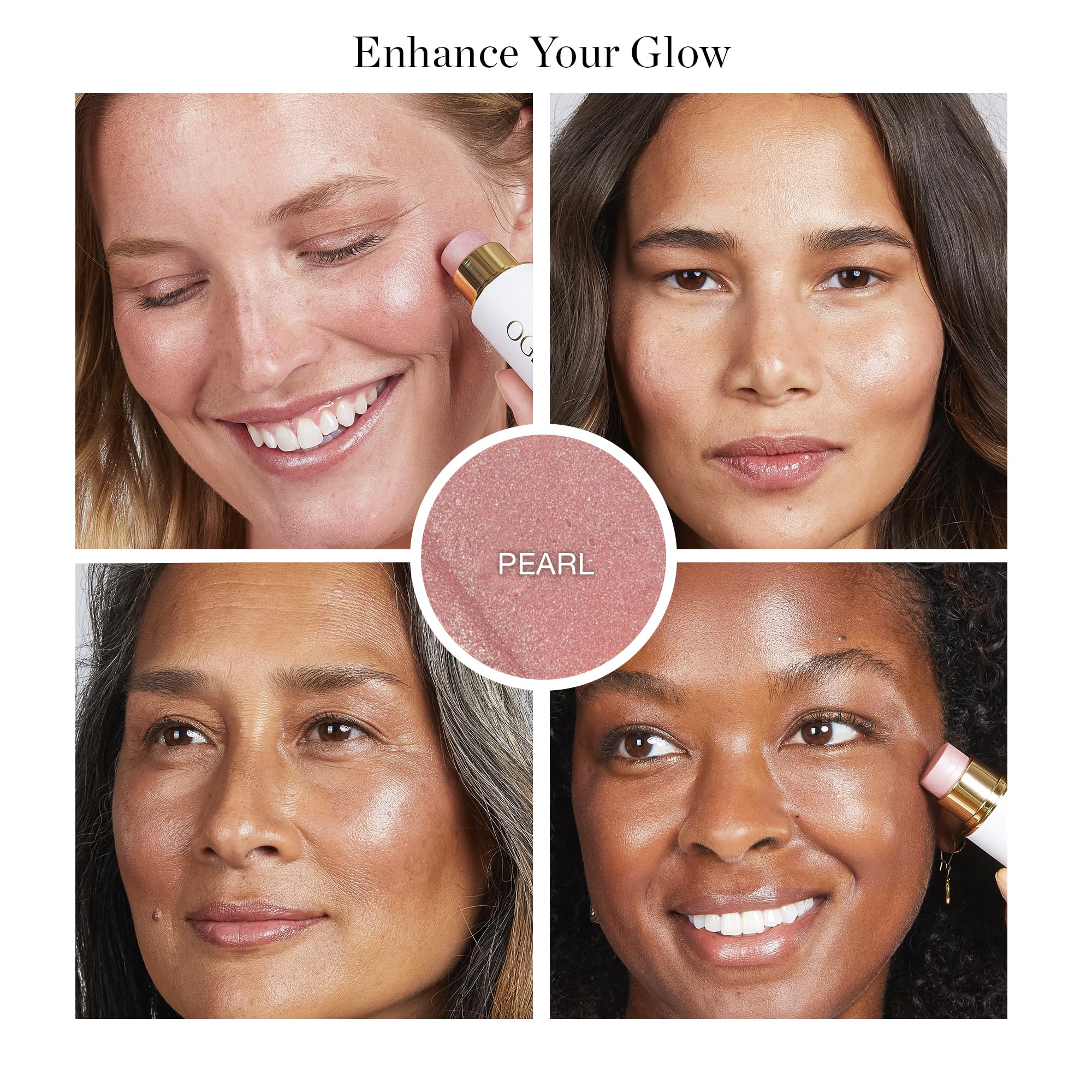 Ogee Sculpted Face Stick Pearlescent Peony Shimmer twist-top close view for precise application