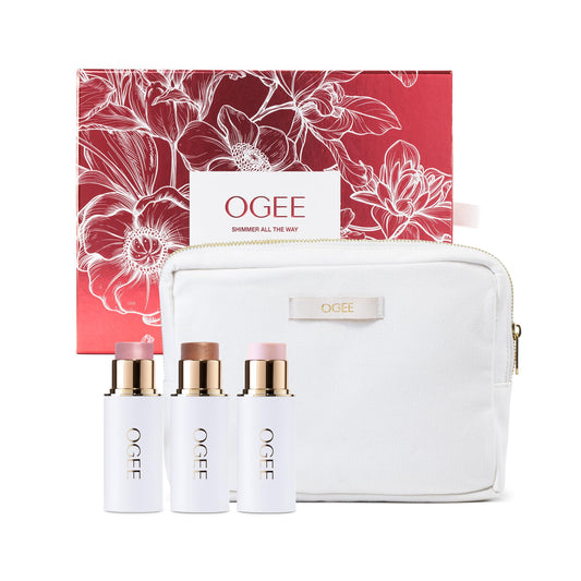 Ogee Shimmer All The Way Pearl highlighter stick for a pearly glow on any skin tone.