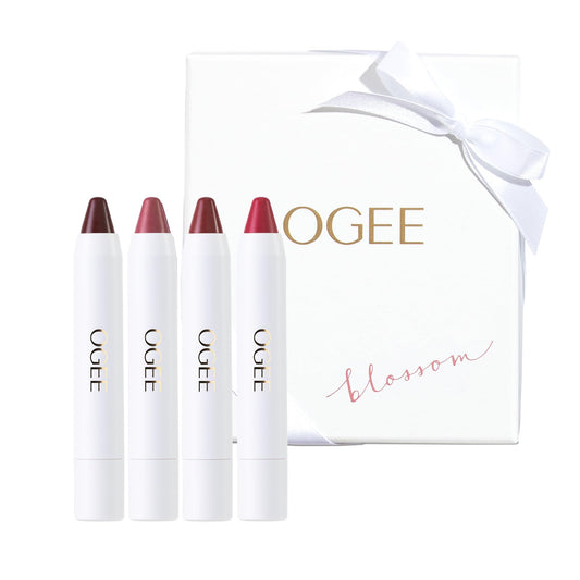 Ogee Blossom Petunia lip oil shade for a sheer, hydrating tint.
