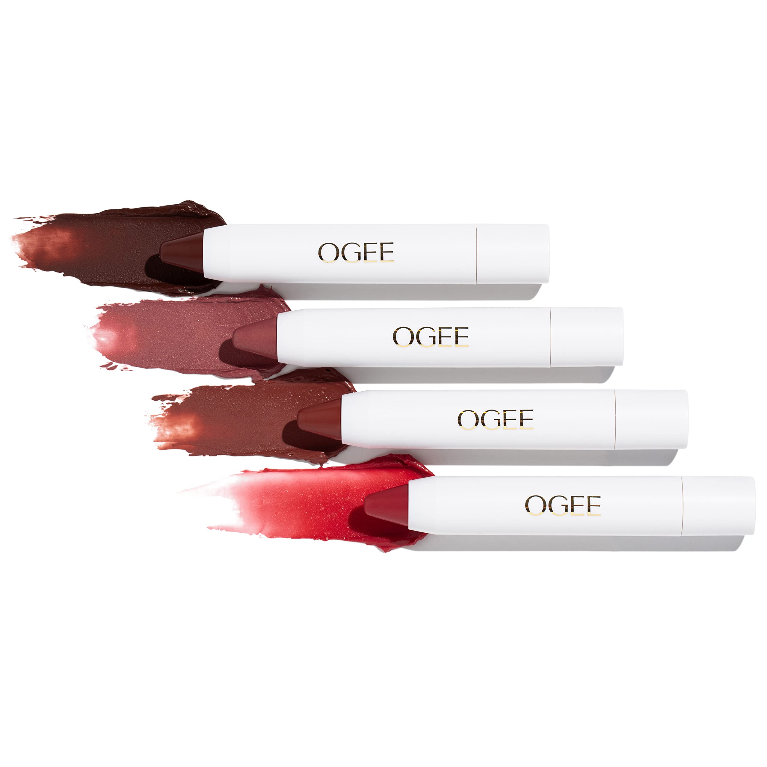 Ogee Blossom Viola lip oil shade delivering blackberry brown depth and smooth lips.