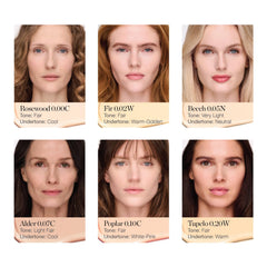Ogee under-eye concealer application on skin brightens and smooths tone.