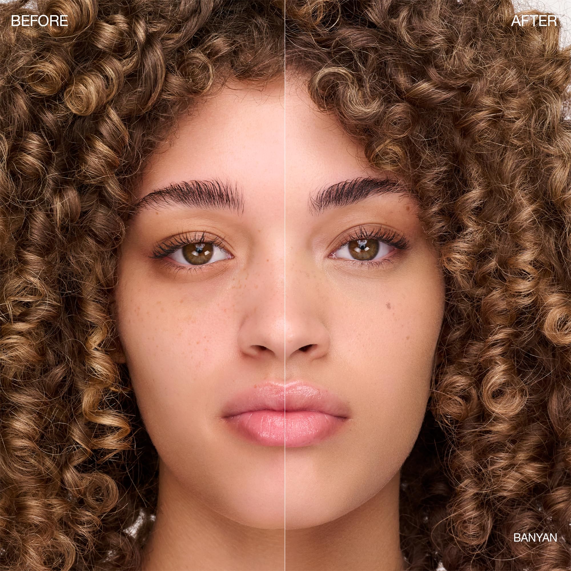 Close-up of applicator applying concealer for precise coverage.