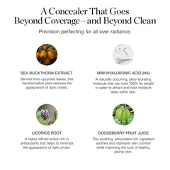 Ogee under-eye concealer hydration close-up illustrating dewy, crease-free finish.