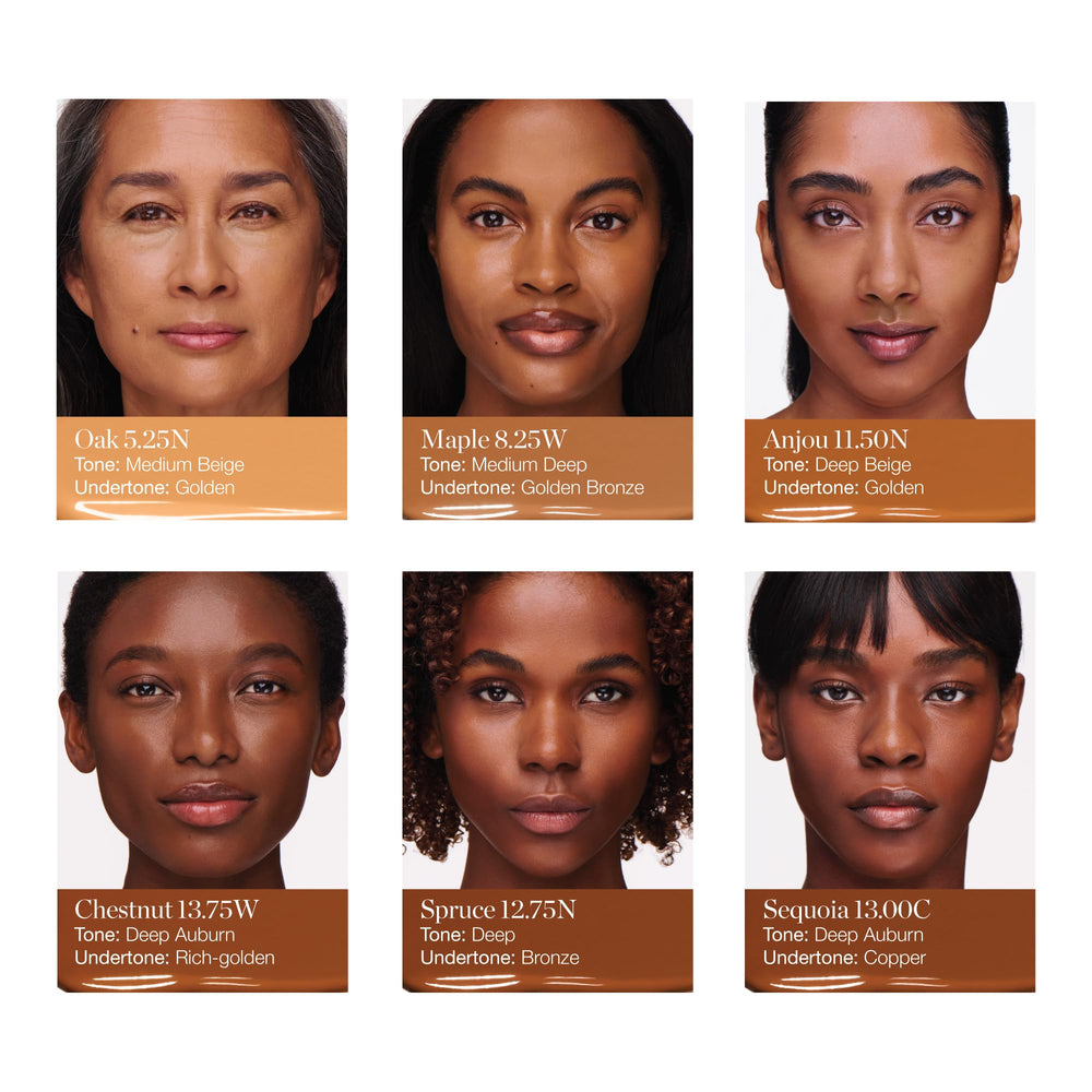 Blended-on-skin view shows seamless, even complexion.
