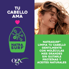 Smooth hair with OGX conditioner for easy, glide-through styling.