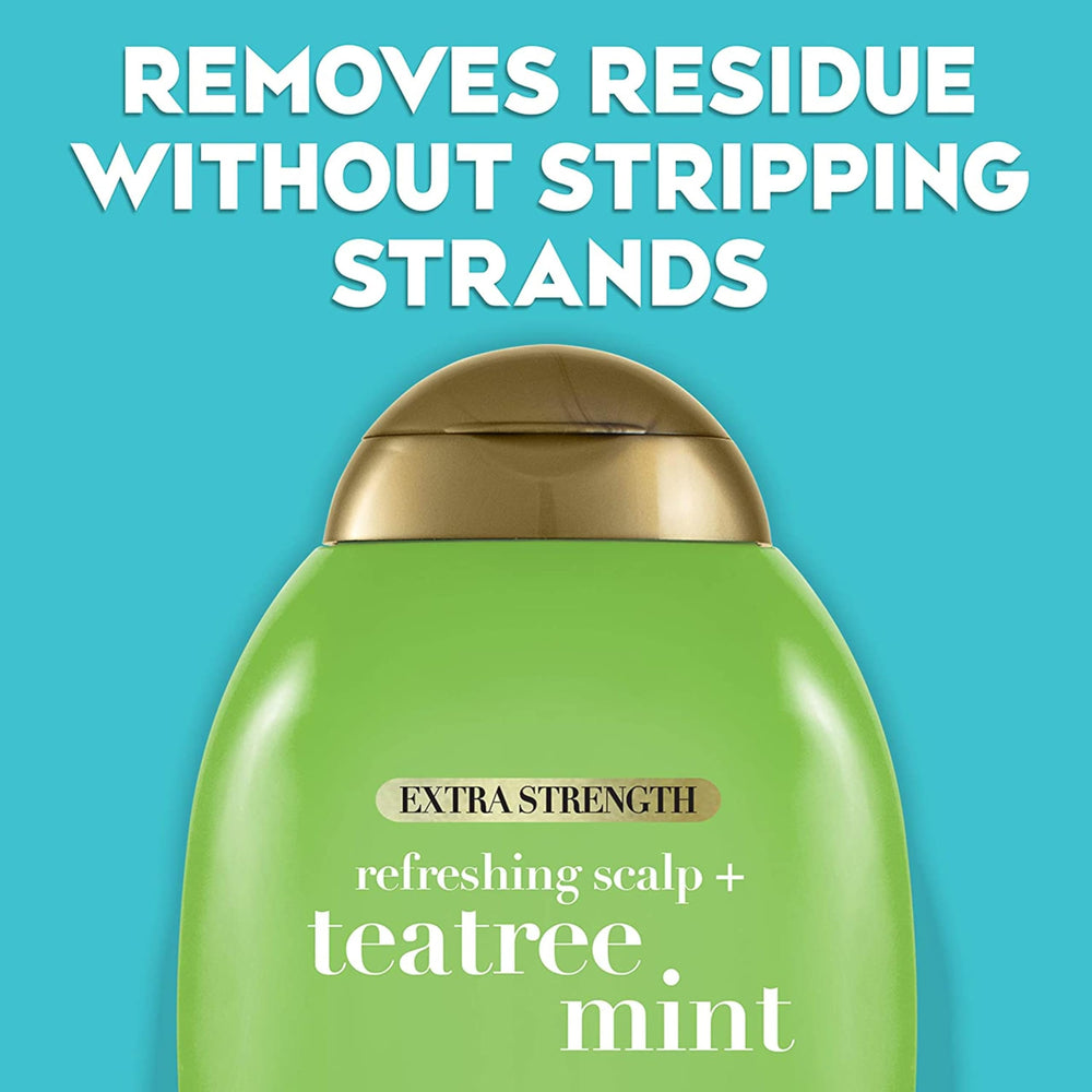 OGX Tea Tree Mint scent close-up evoking invigorating aroma.
