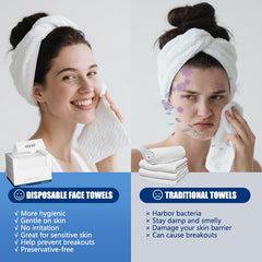 OHOO Disposable Face Towels makeup remover friendly for gentle cleansing