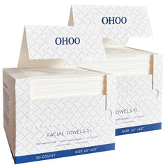 OHOO Disposable Face Towels thick 10x12 for luxurious facial cleansing