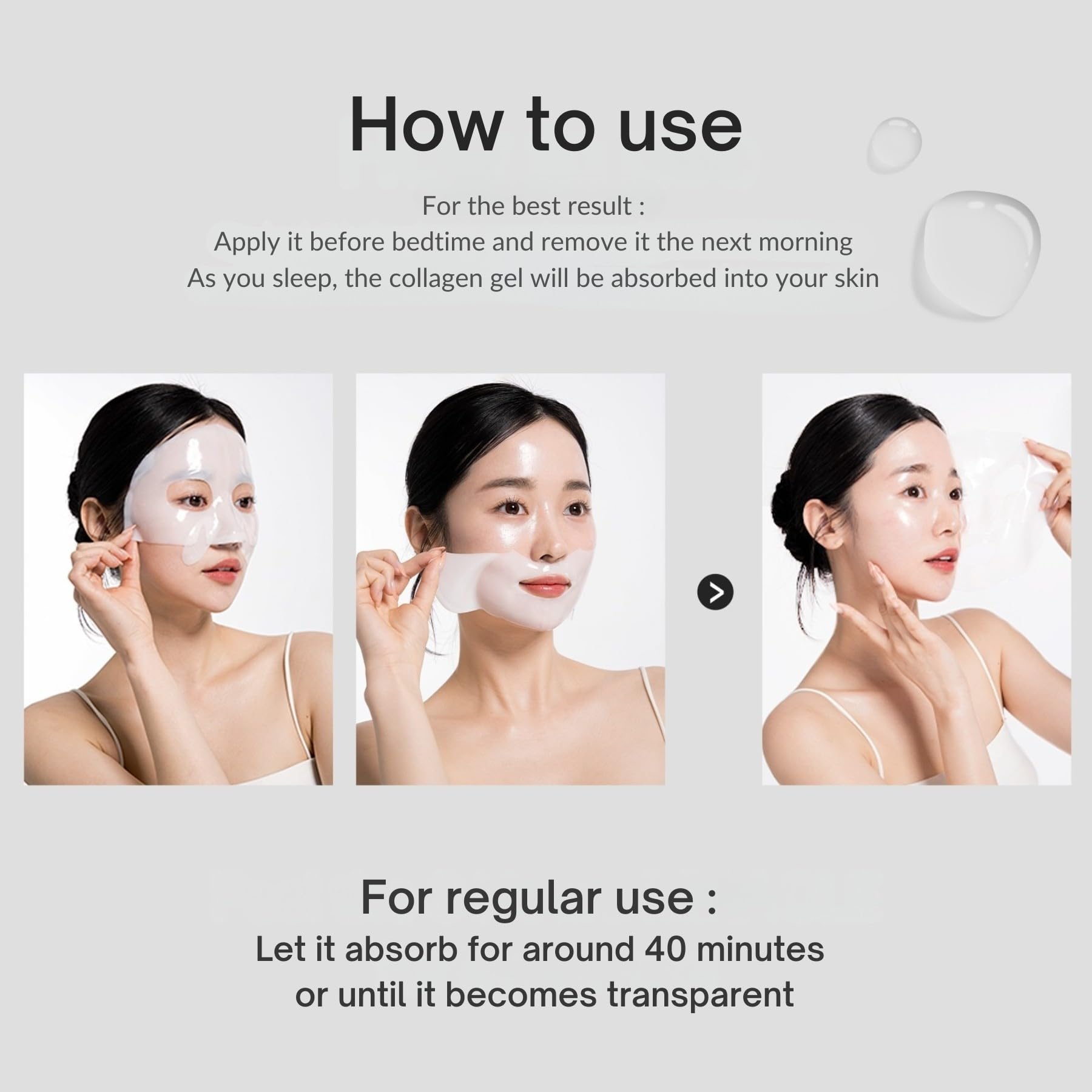 Oh My Pure vegan mucin lifting hydrogel mask texture closeup—luxurious, bounce-enhancing hydration.
