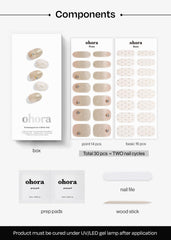 Removal process of Ohora Champagne Glow nail wraps.