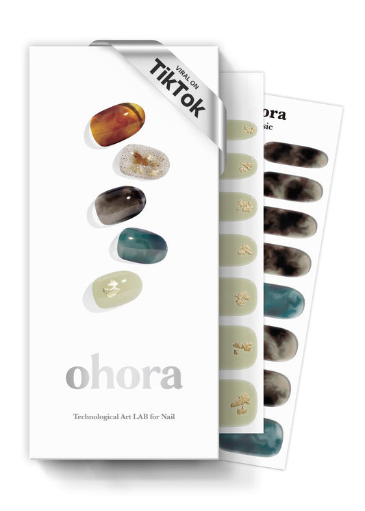 Ohora Dreaming dark-pattern nail wrap close-up for bold at-a-glance style