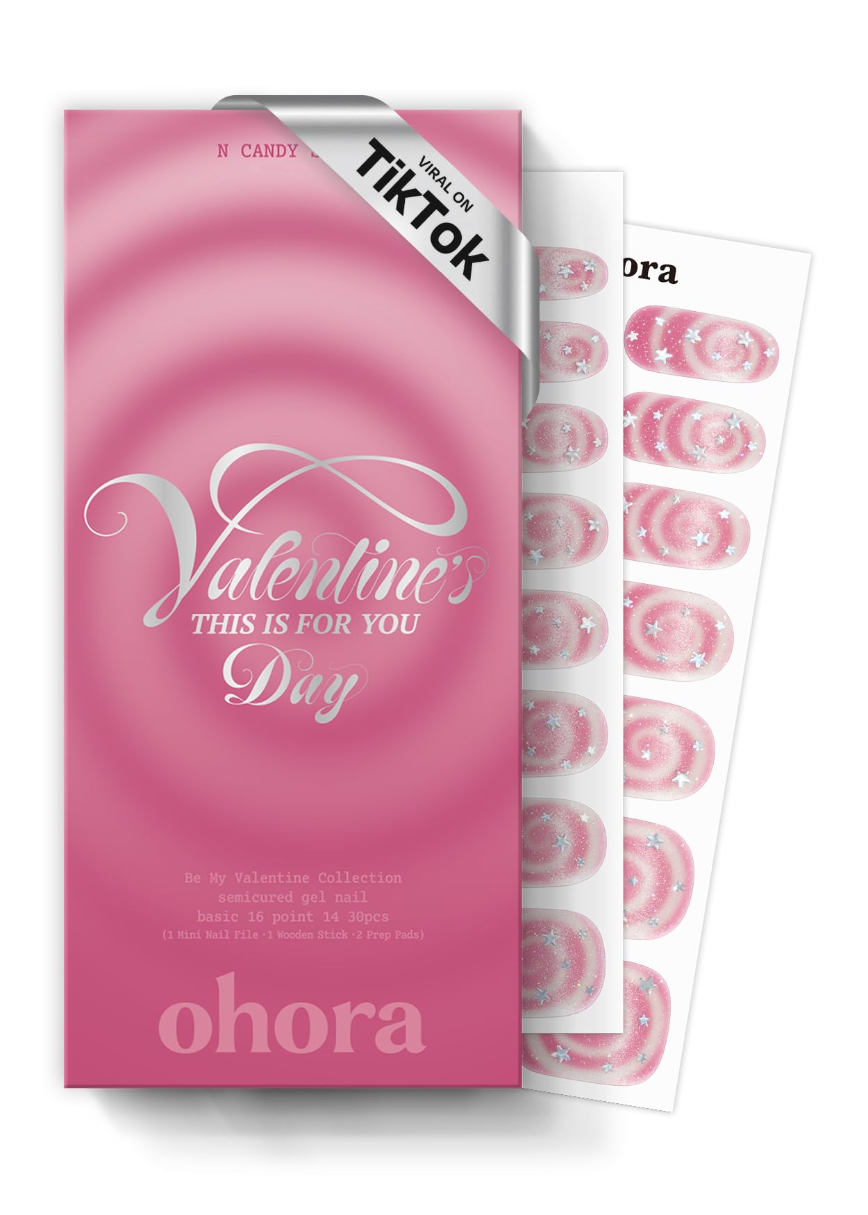 Ohora N Candy Swirl box and wraps showcase easy nail art variety.