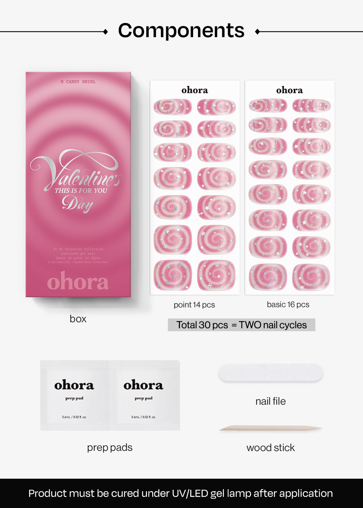 Ohora N Candy Swirl salon-quality finish on nails.