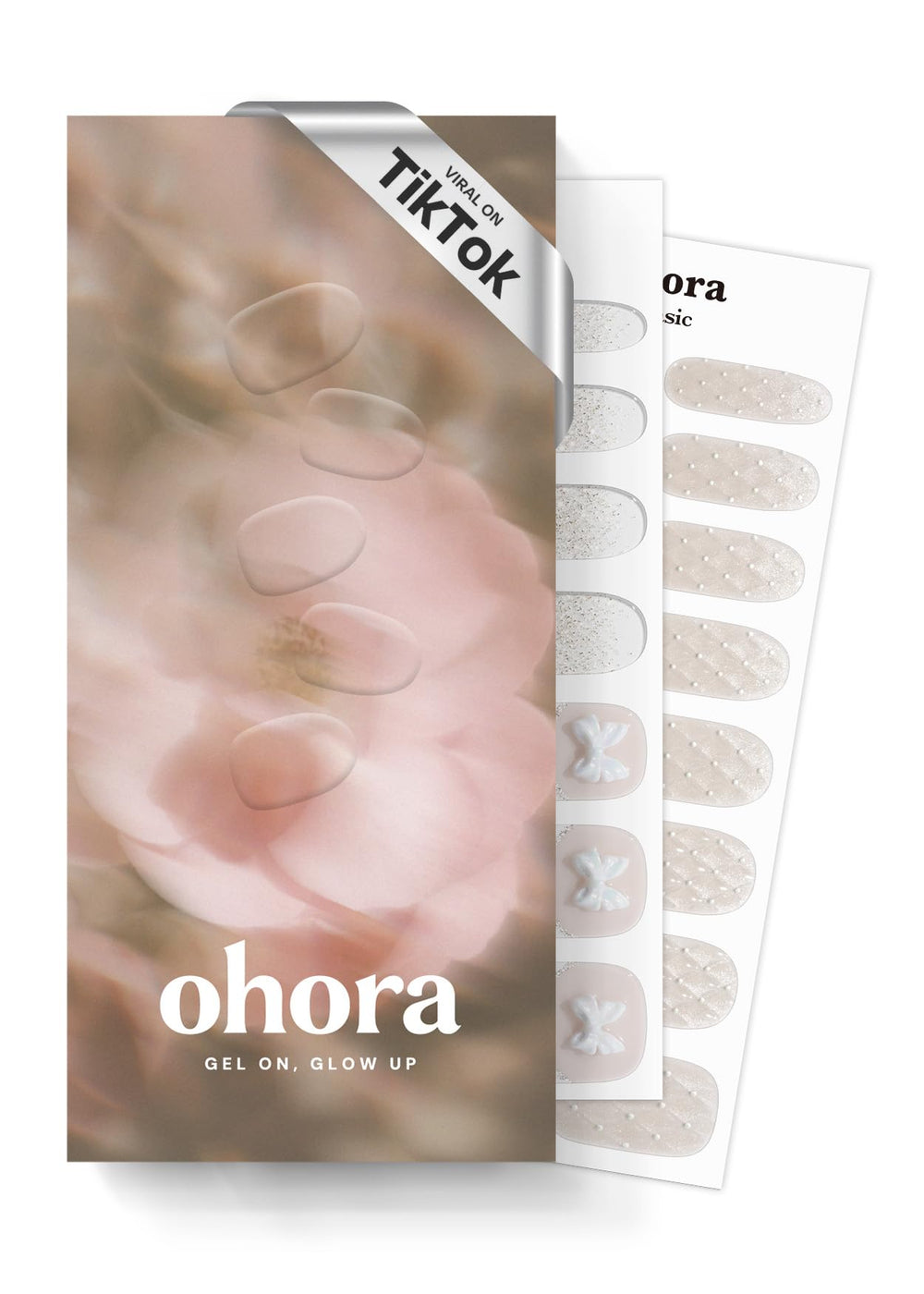 ohora N Grace Bloom white gel nail strips for salon-like home finish
