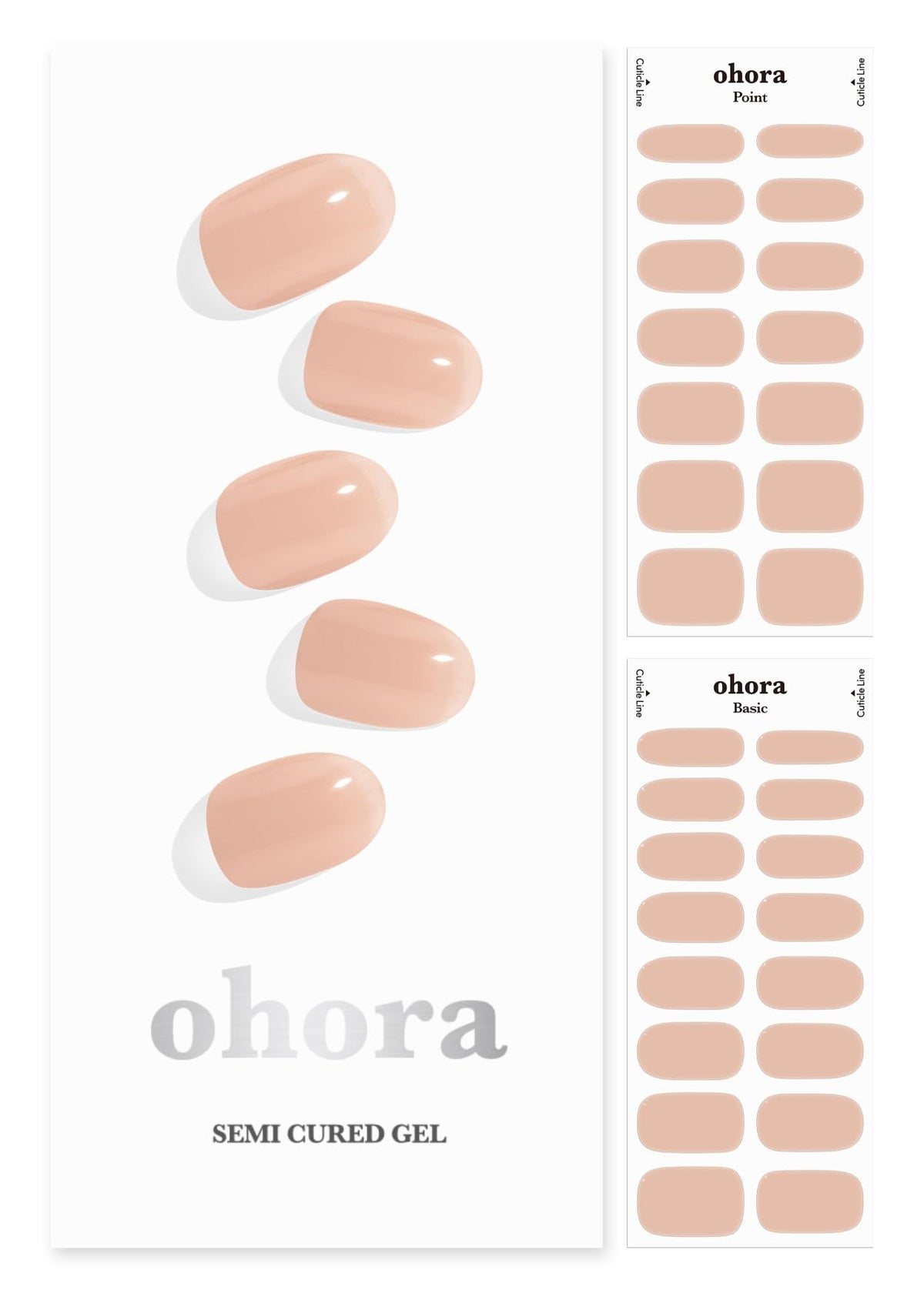 Ohora N Bare Peach box and wraps for easy at-home manicure