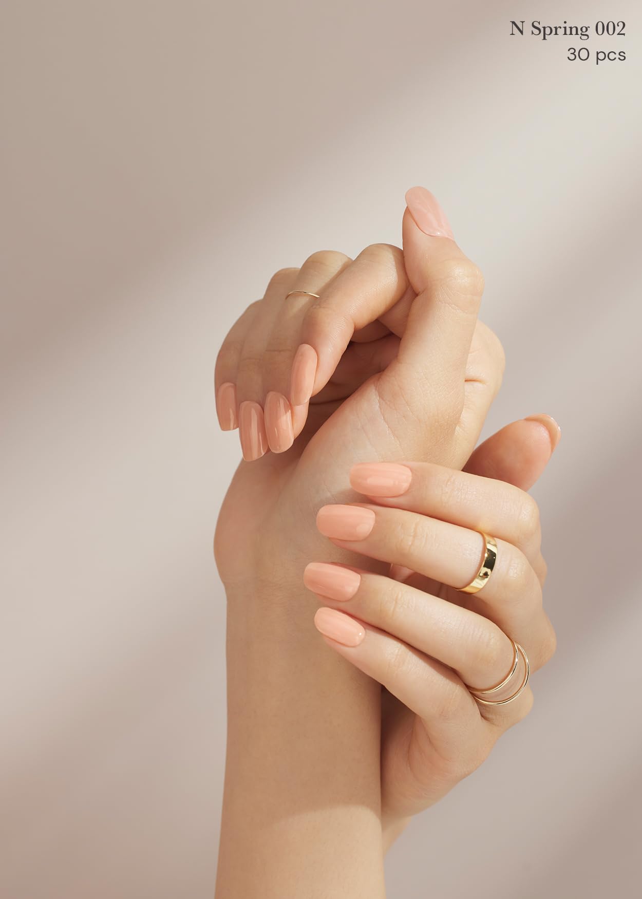 Ohora N Bare Peach fully cured nail with glossy finish