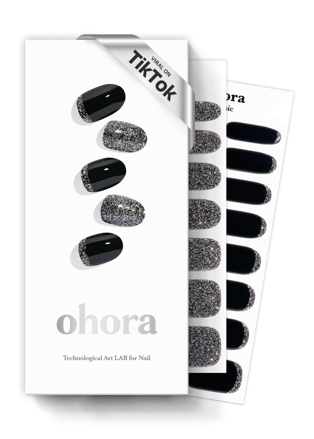 Ohora NP Party Night dark glitter nail wraps with rich gel-like shine