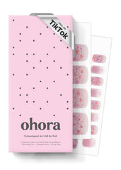 Ohora P Heart Glimmer Pedi Strip pack for at home salon quality nails.