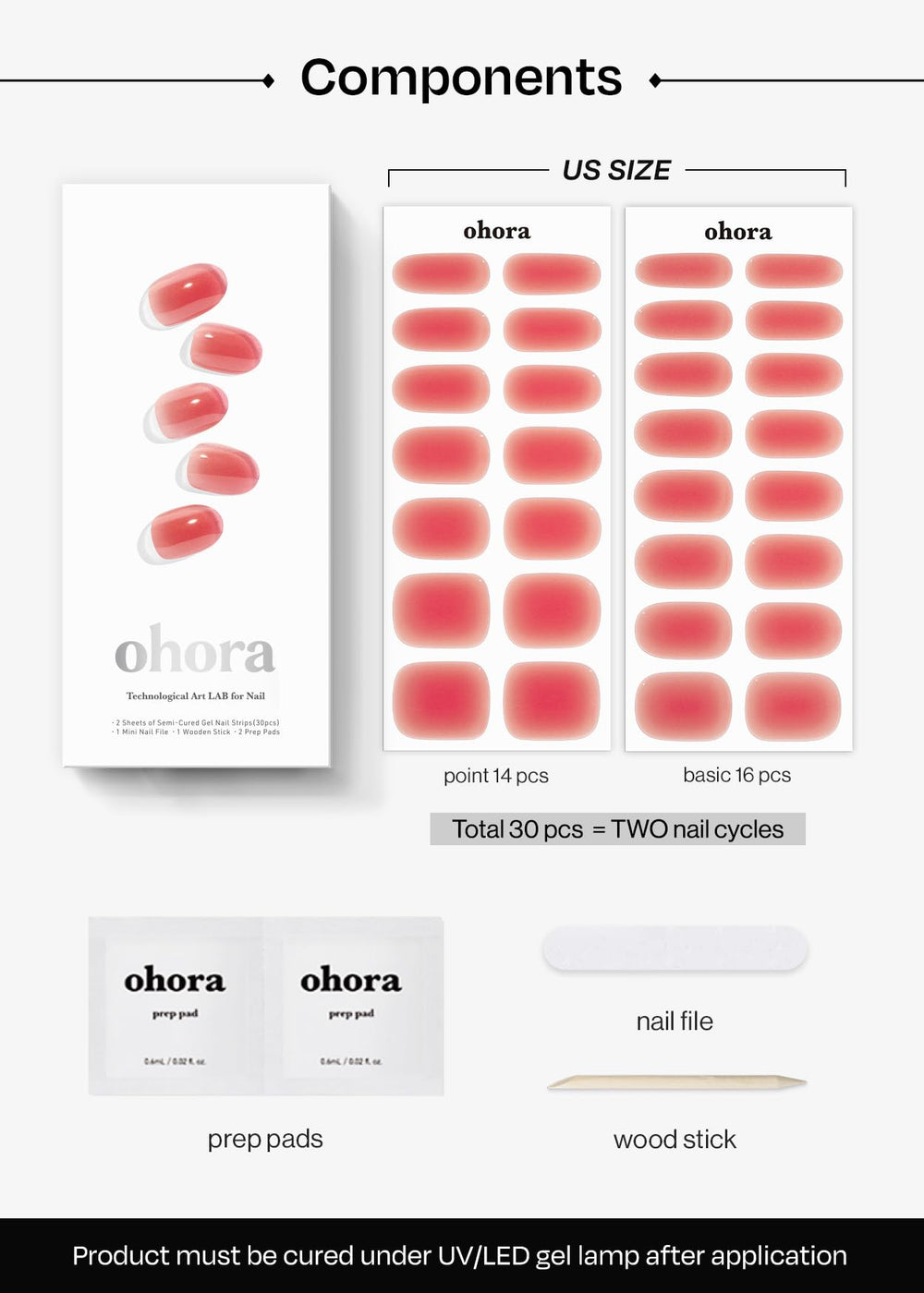 Ohora Peach Jelly nail strips with waterproof top layer for lasting wear.