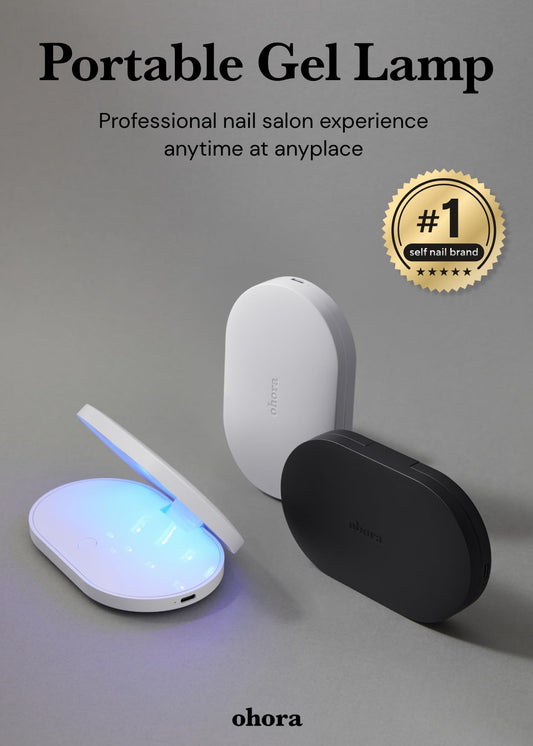 ohora Pro portable gel lamp top view highlights its small footprint for quick at-home use