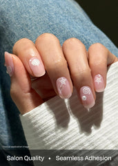 ohora Seashell Love under lamp curing session highlighting gel gloss finish
