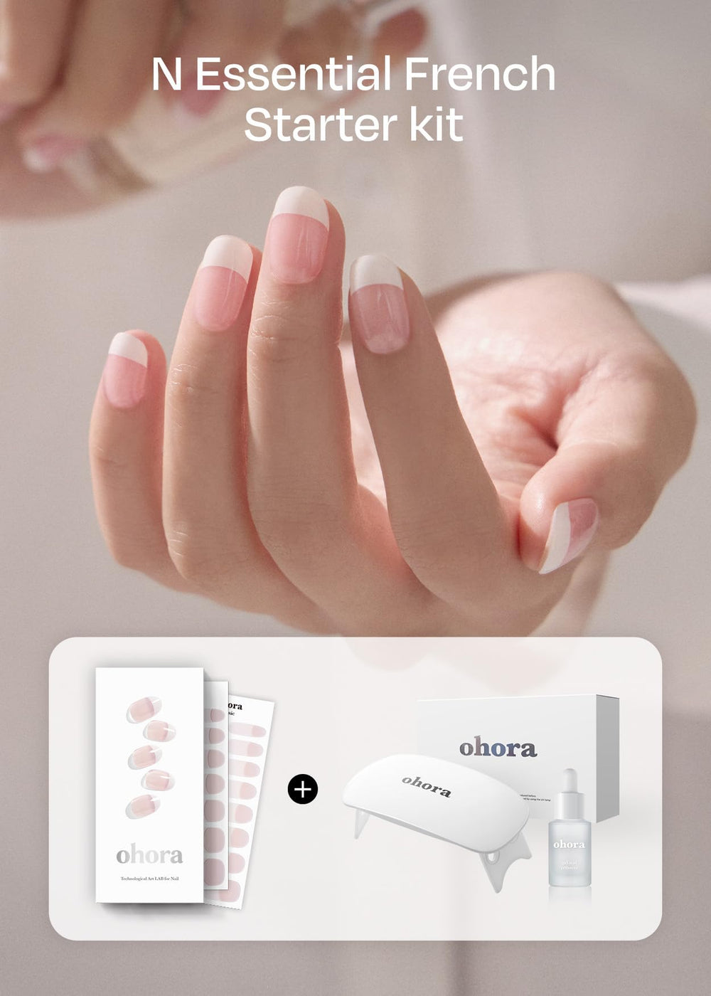 ohora semi-cured gel nail strips kit lamp and remover for quick professional-looking nails
