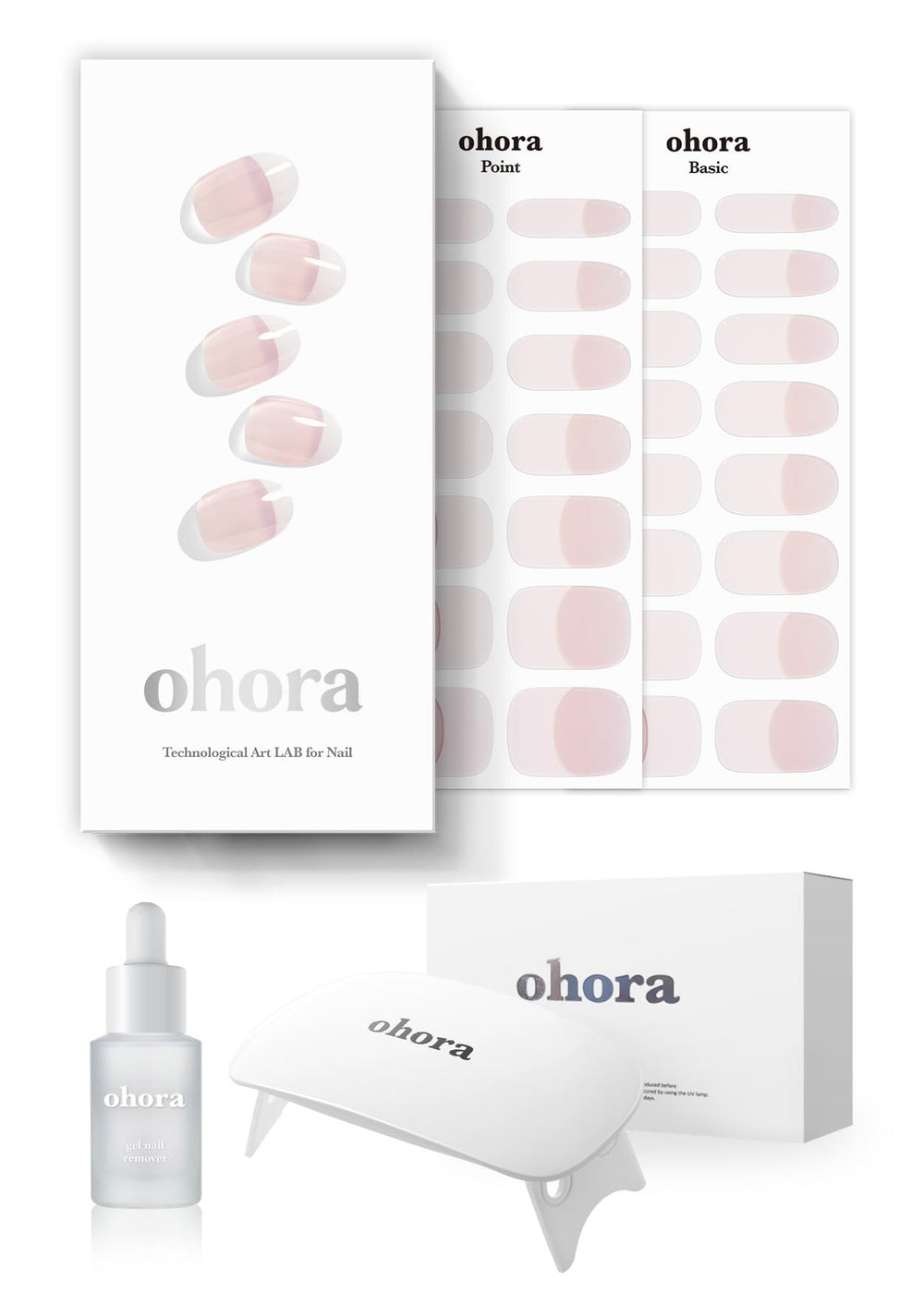 ohora semi-cured gel nail strips value set box: complete starter kit for at-home salon nails