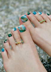 ohora semi-cured gel pedi strips accent wraps add instant nail art options