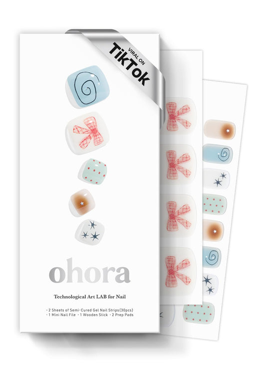 ohora Semi Cured Gel Pedi Strips box showing 30 wraps for at‑home salon quality