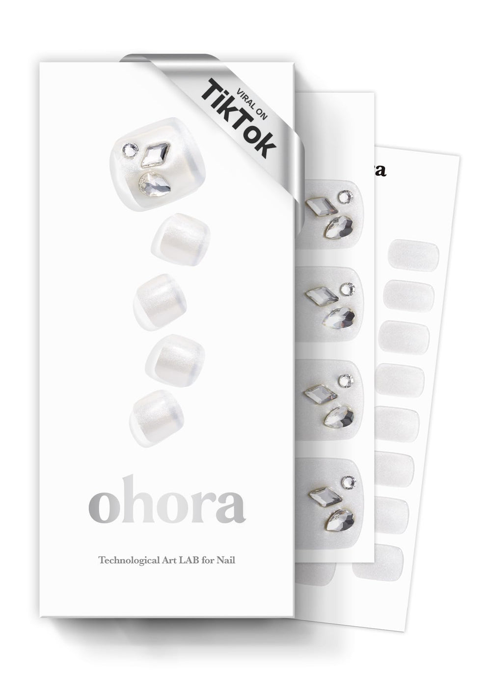 Ohora semi cured gel pedi strips box for at home salon quality nails.