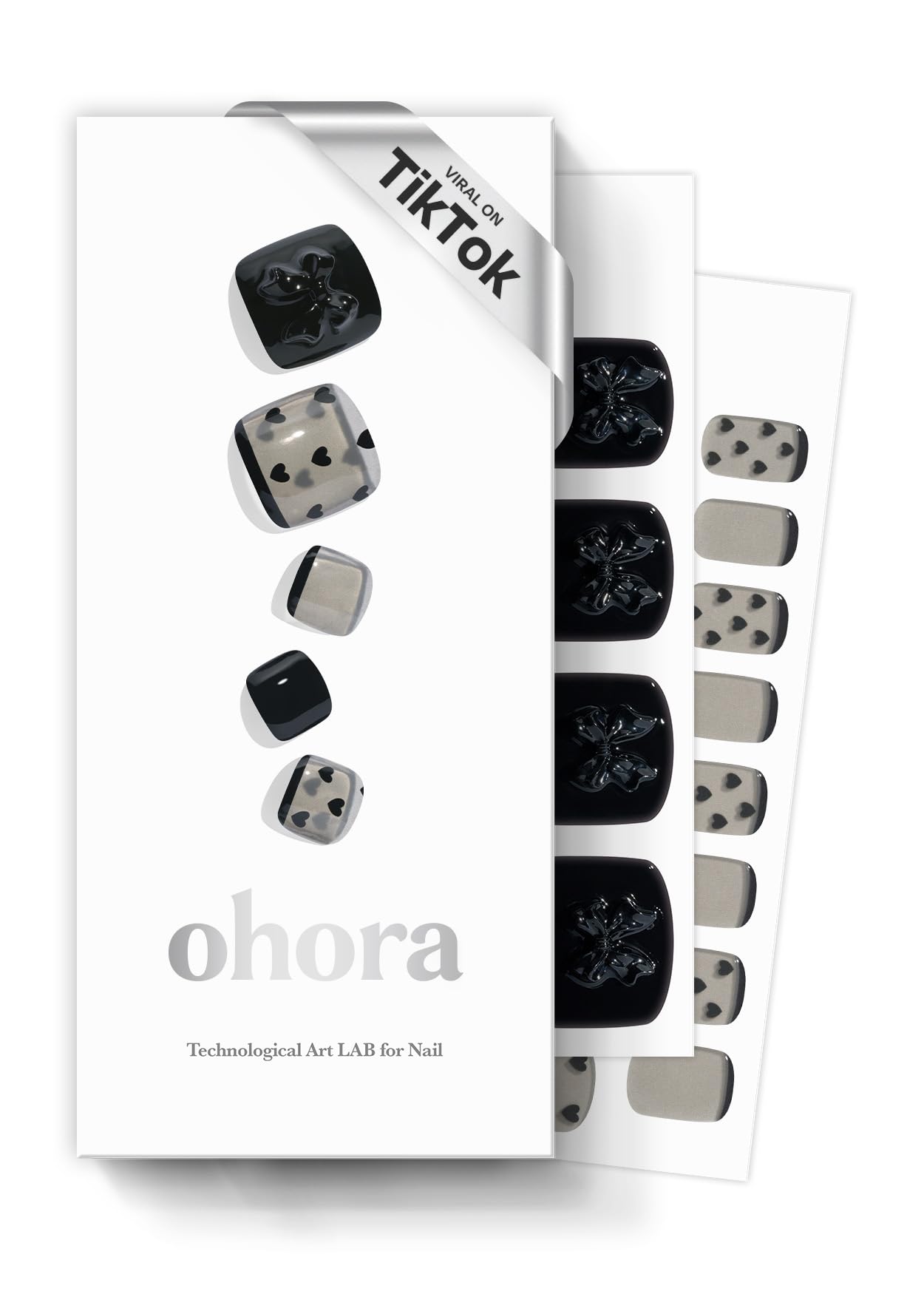 ohora P Heart Lace gel pedi strips deliver salon-quality nails at home.