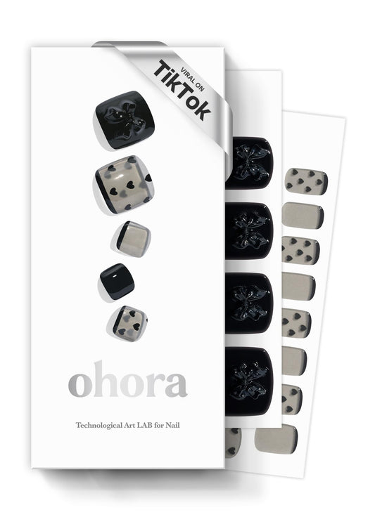 ohora P Heart Lace gel pedi strips deliver salon-quality nails at home.