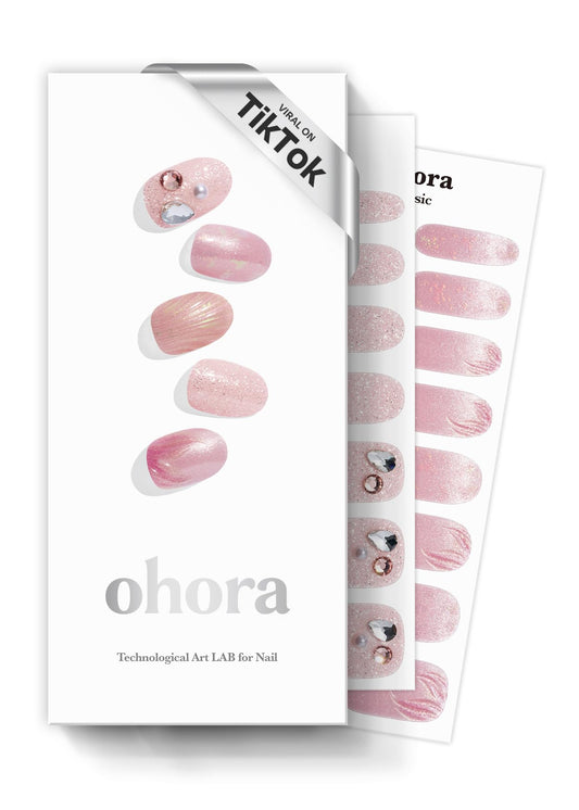 ohora mermaid glow semi-cured nail strips set for salon-grade nails at home