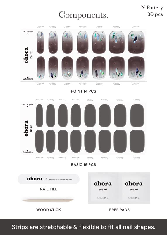ohora N Pottery includes prep pads, file and wooden stick for prep