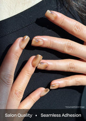 gold accents with Smoky Mocha strips on nails