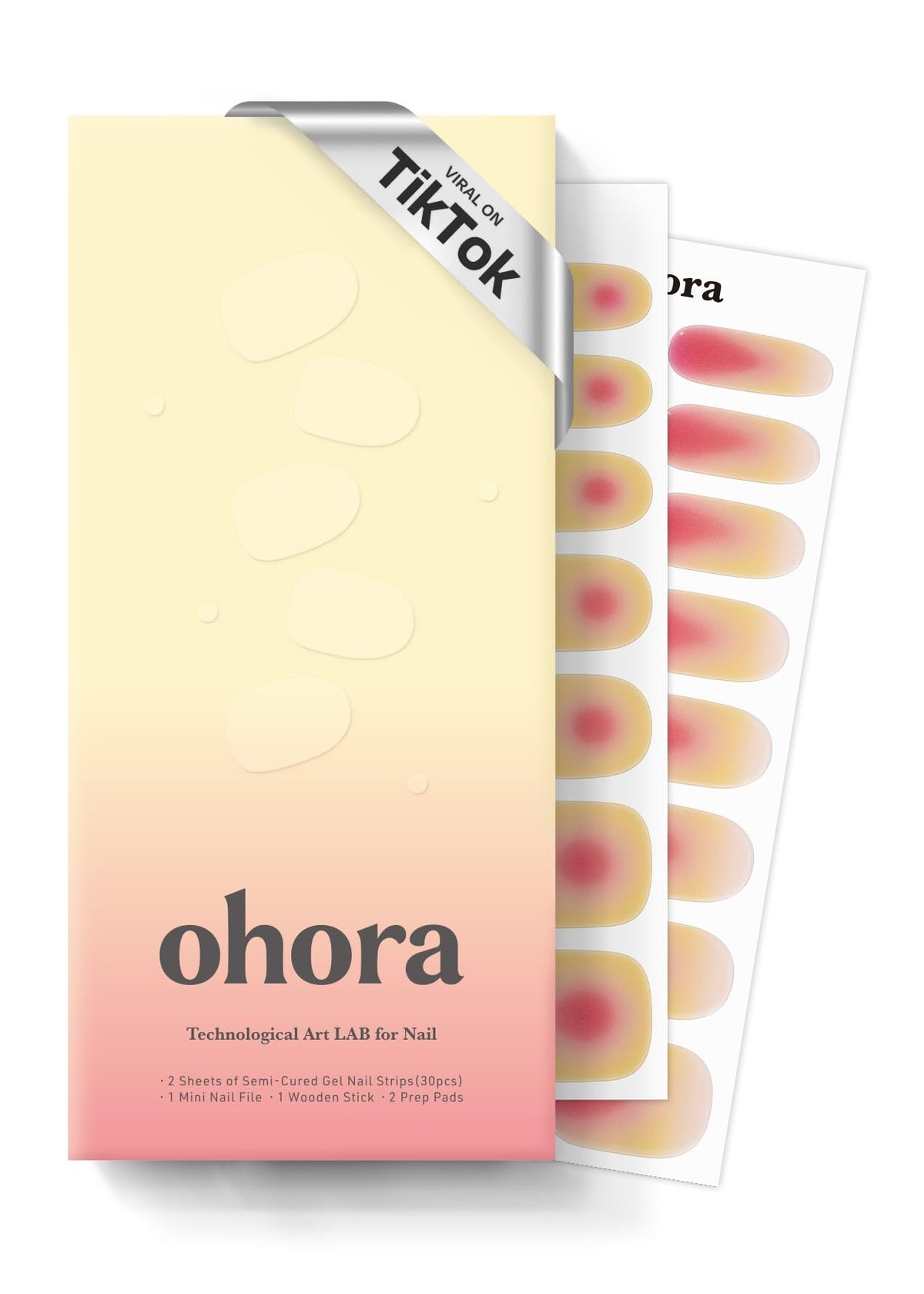 Ohora Tropical Dream semi-cured nail strips box for at-home salon-style nails