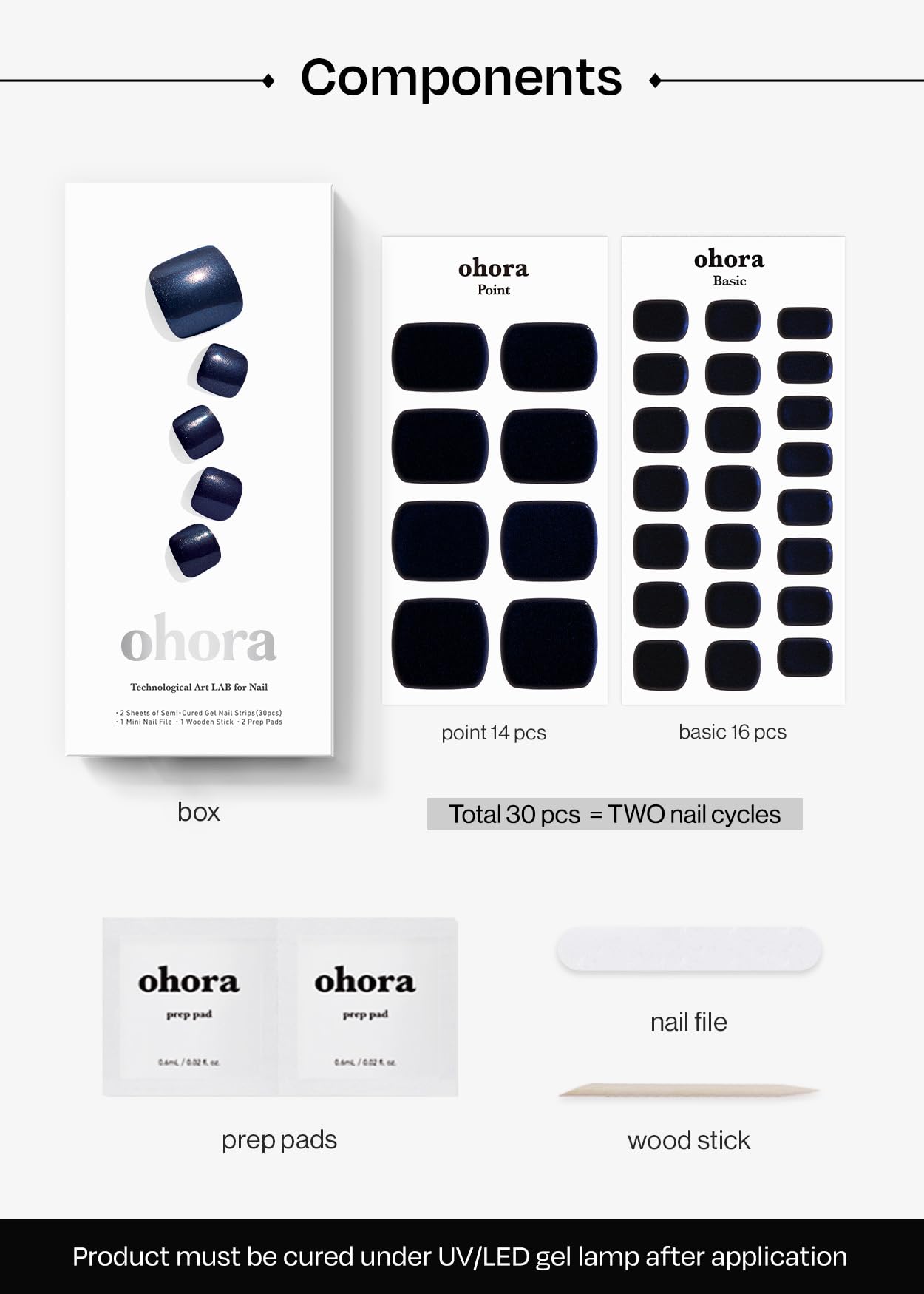 ohora Semi Cured Gel Pedi Strips P Sepia Mirror removal is simple and gentle on natural nails.