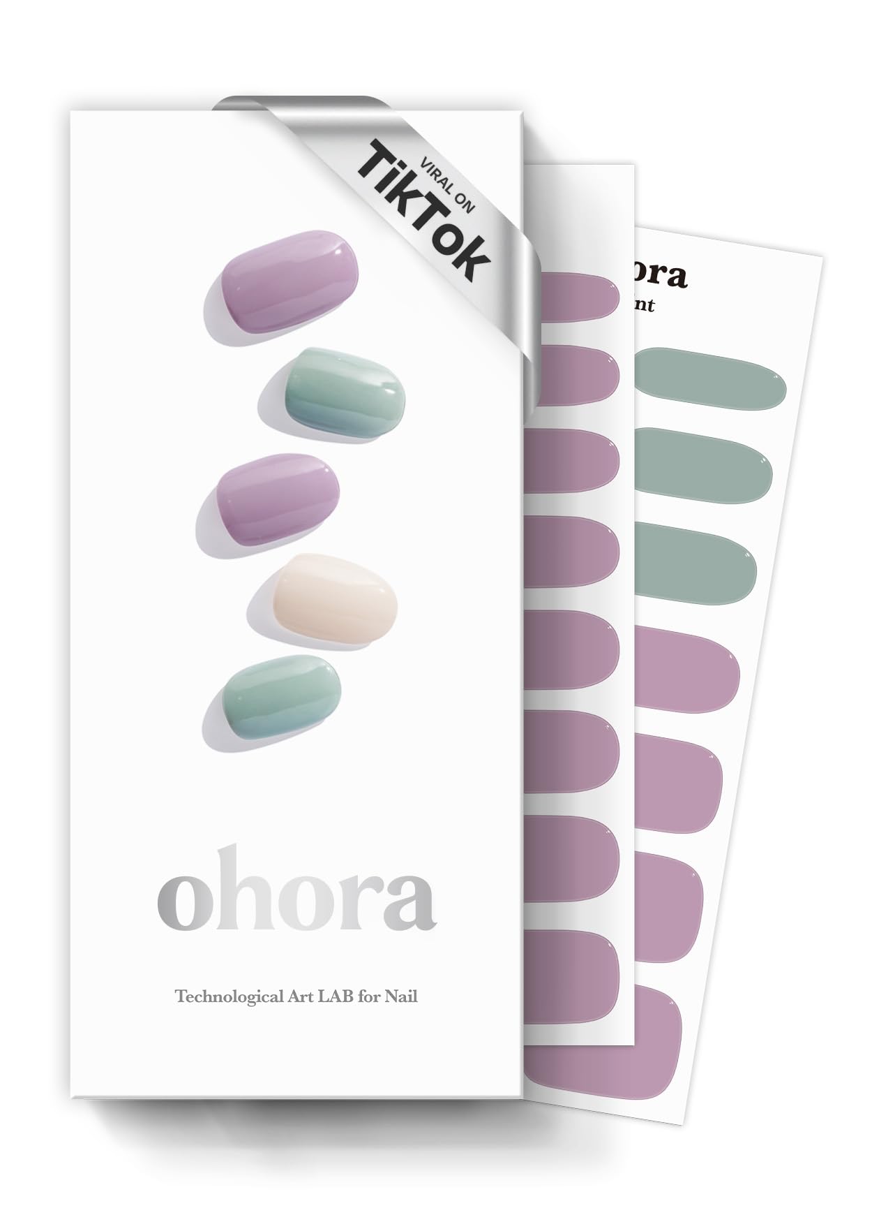 ohora Tahiti purple-green nail strips for salon-quality color at home; easy to apply.