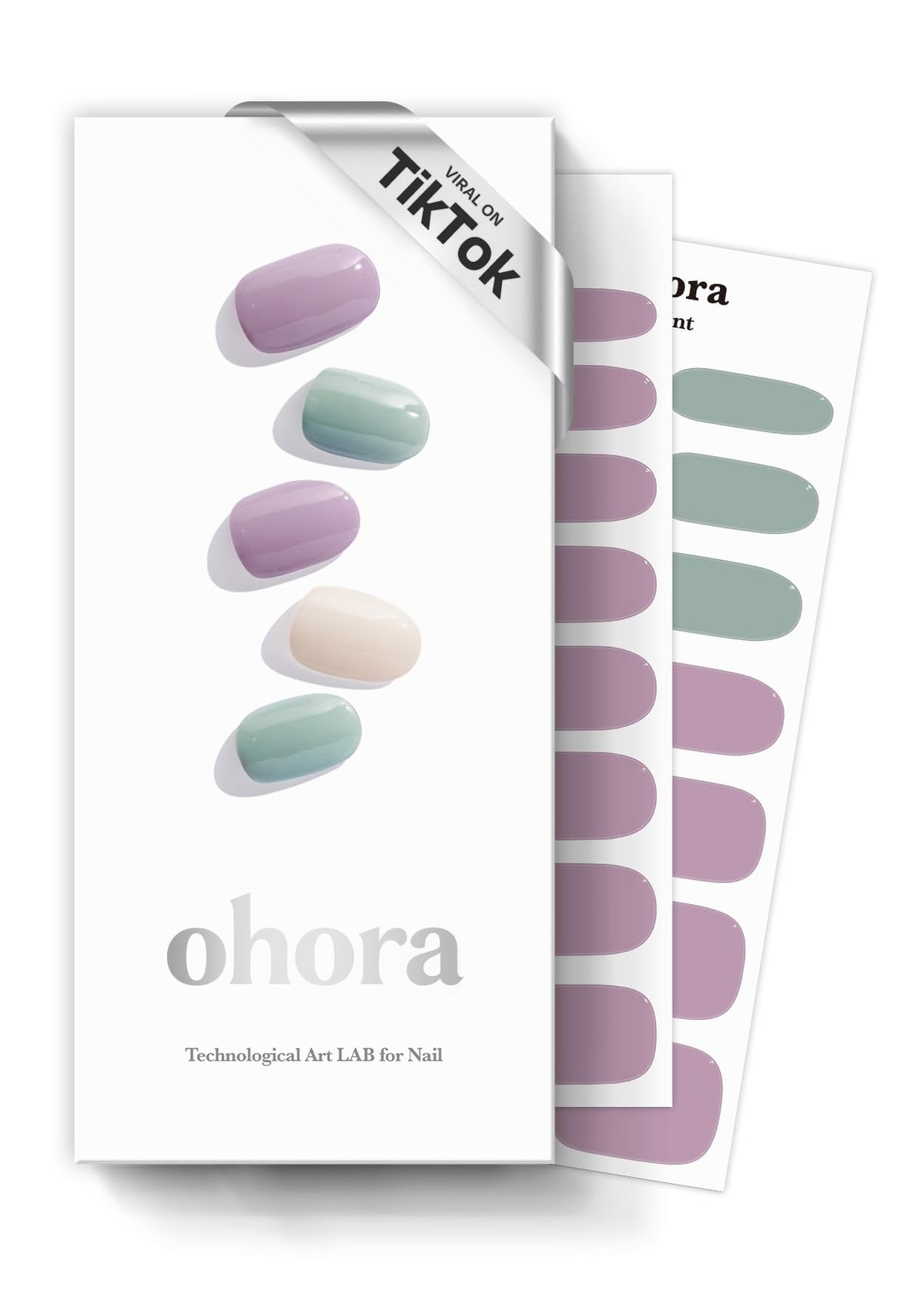 ohora Tahiti purple-green nail strips for salon-quality color at home; easy to apply.