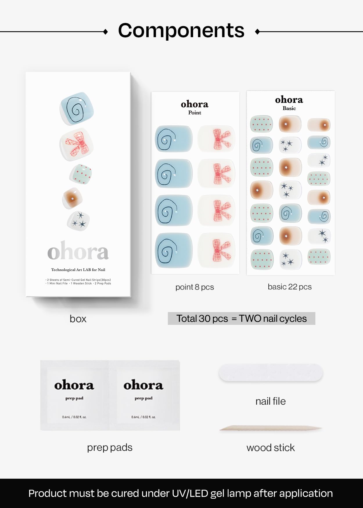 ohora tools prep file stick image featuring prep pads, file, and wooden stick