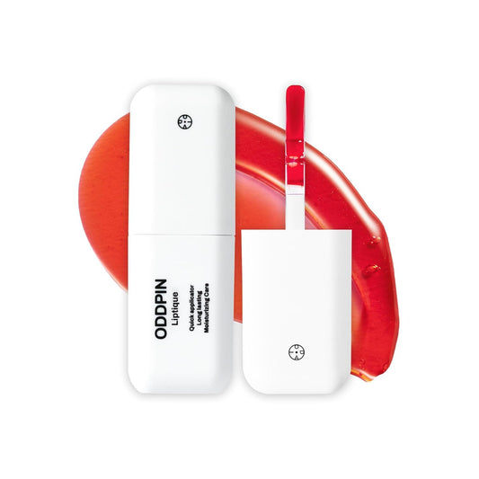 Oiad Liptique lip tint on lips with vibrant, long-lasting color.