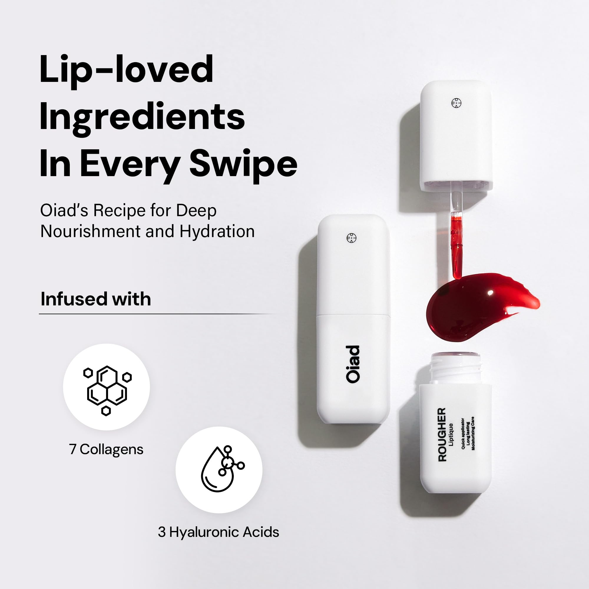 Oiad Liptique post-application glow with subtle sheen.