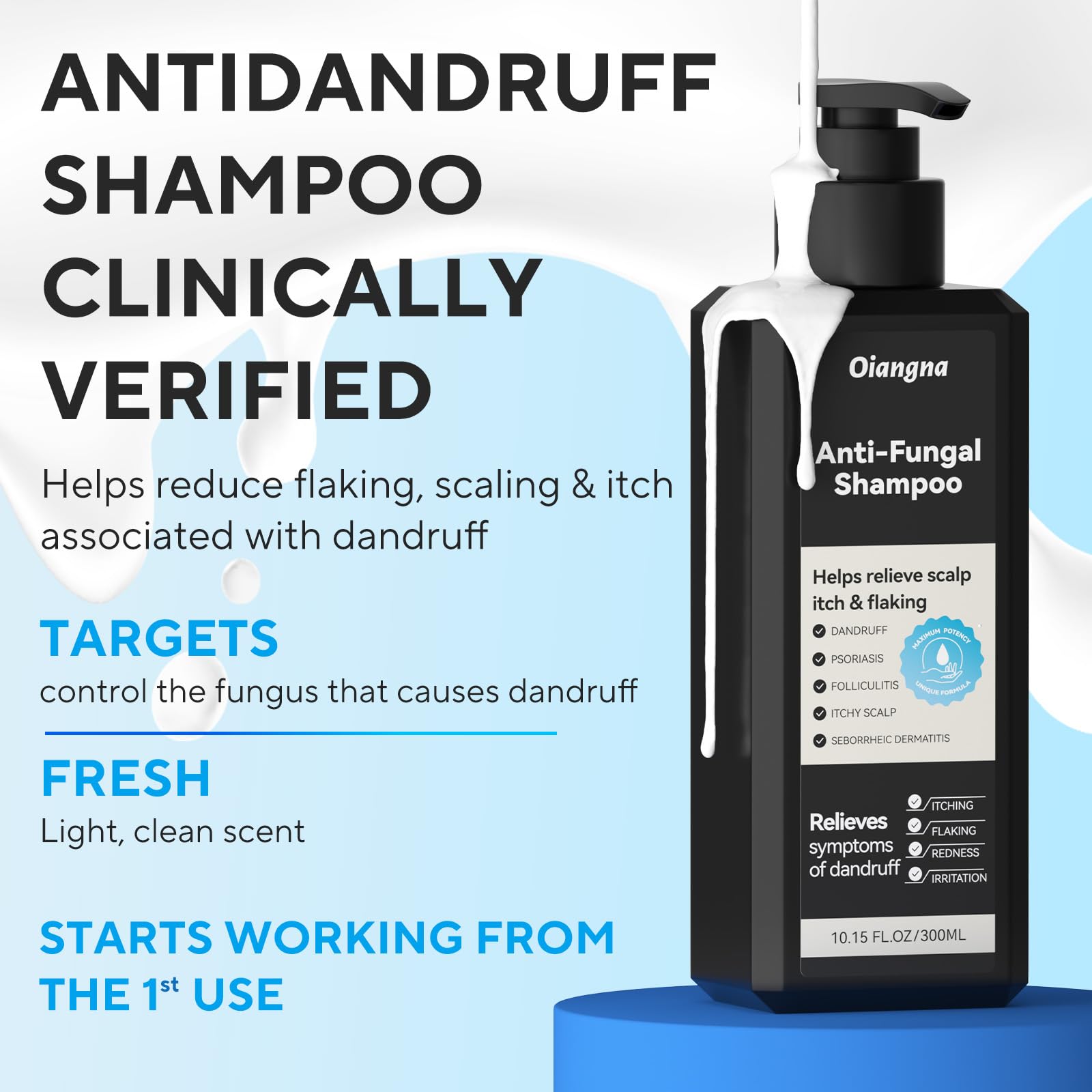 Oiangna daily-use anti-fungal shampoo bottle for scalp balance