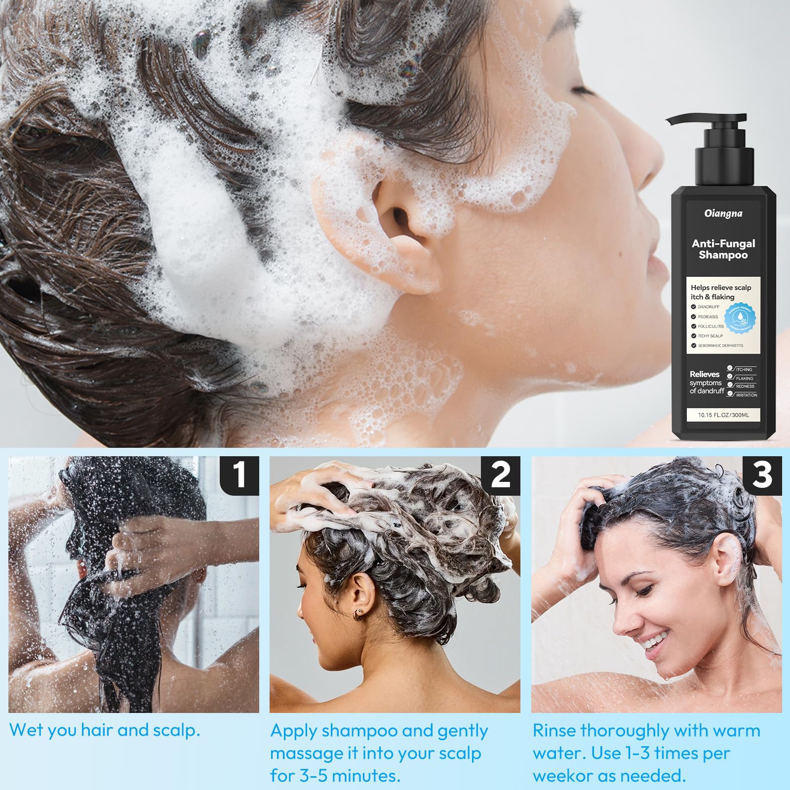 Oiangna herbal extracts emphasize natural dandruff control